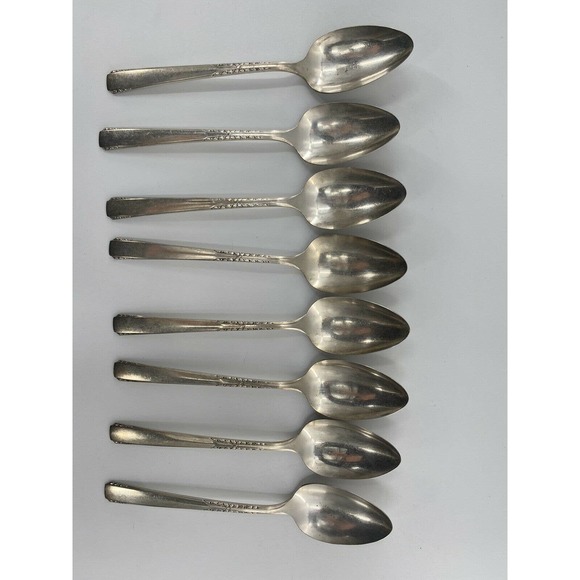 Oneida 1881 Rogers BROOKWOOD BANBURY 8 Oval Soup Spoons 7-1/2" Silverplate 1950 - Picture 7 of 10
